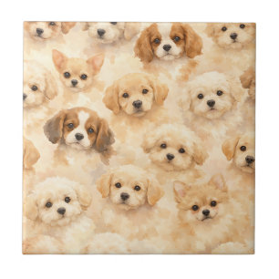 Padrão de Aquarela de Cachorrinho Adorável (4)