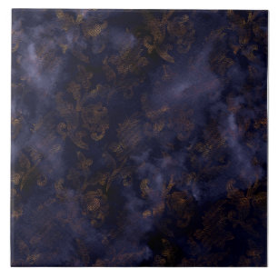Padrão de Aquarela de Cobre Patina Damask