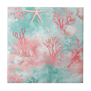 Padrão de aquarela de concha de recife de coral (1