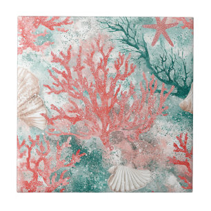 Padrão de aquarela de concha de recife de coral (1
