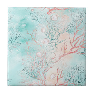 Padrão de aquarela de concha de recife de coral (2