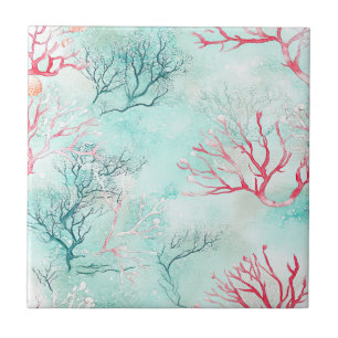 Padrão de aquarela de concha de recife de coral (5