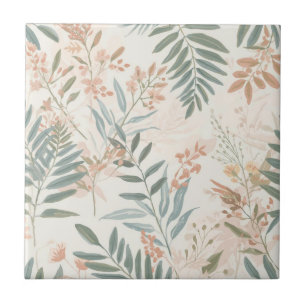 Padrão de Aquarela de Folha de Blush Botânico Sage