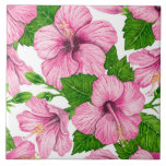 Padrão de aquarela de hibisco rosa<br><div class="desc">Flores de hibisco rosa pintadas com aquarelas,  padrão feito no Illustrator.</div>