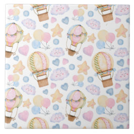 Padrão de Aquarela do Balão de Ar Quente