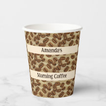 Padrão de Aquarela do Café Beans Personalizado