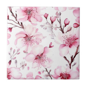 Padrão de Aquarela do Flor de Cereja Elegante