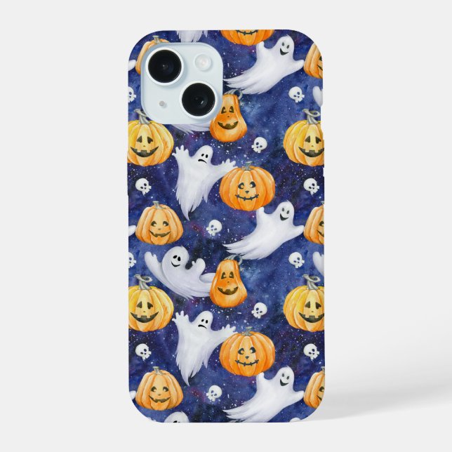 Padrão de Aquarela do Halloween (Verso)