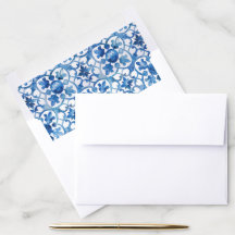Padrão de Aquarela do Mediterrâneo Branco Azul Mod