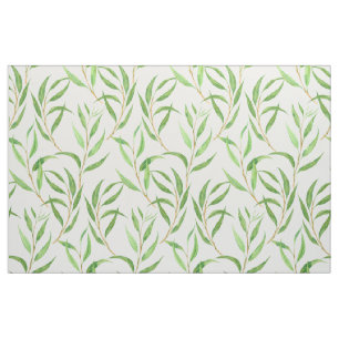 Padrão de aquarela Eucalyptus em tecido branco