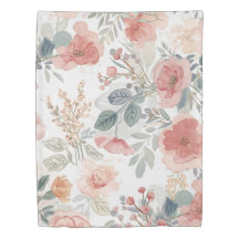 Padrão de Aquarela Floral Jardim de Coral Rosado