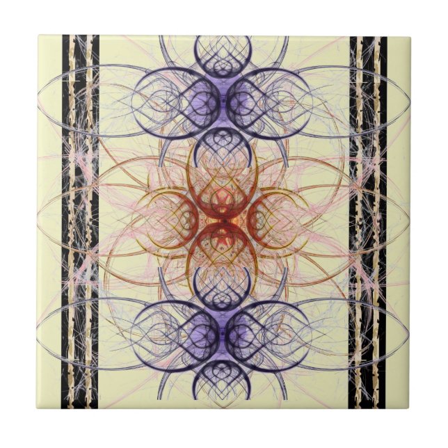 Padrão de aranha abstrato em roxo e vermelho (Frente)