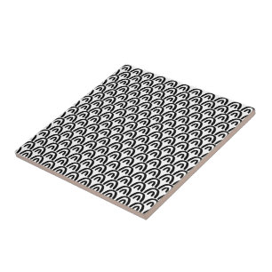 Padrão de Arca Geométrica Branca Preta Moderna