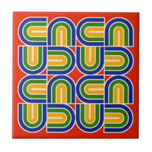 Padrão de Arca Geométrica do Estilo 70s