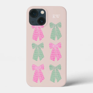 Padrão de Arco de coquete Gingham Blush Monograma
