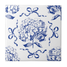 Padrão de Arco de Hydrangea de Toile Azul de Pré-d
