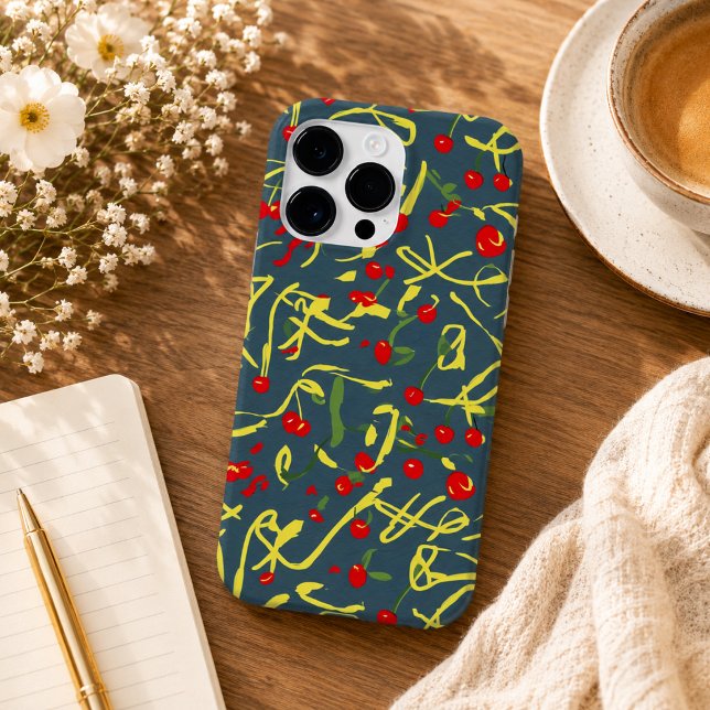 padrão de arco e cereja  (bow and cherry pattern Case-Mate iPhone case)