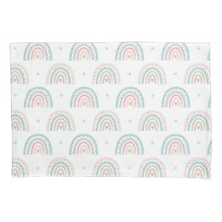 Padrão de Arco-Íris Pastel com Corações