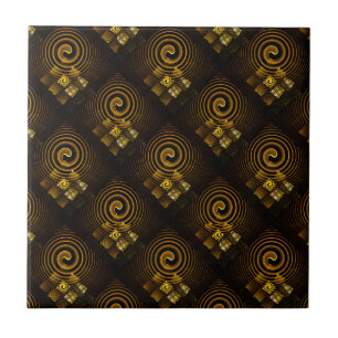 Padrão de Arte Abstrata Boho Moderno Elegante Dour