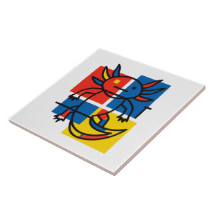 Padrão de Arte Abstrata Divertido de Axolote Piet