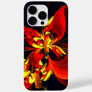 Padrão de Arte Abstrata Floral Amarelo Vermelho Mo