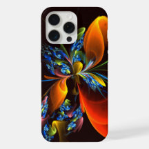 Padrão de Arte Abstrata Moderna Floral Laranja Azu