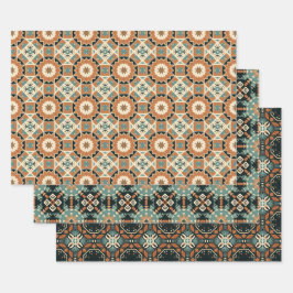 Padrão de Arte Boho Americano Étnico Conjunto 2