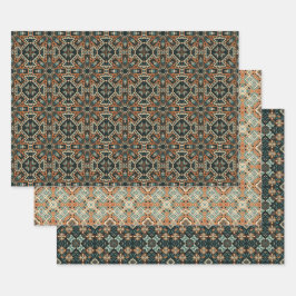 Padrão de Arte Boho Americano Étnico Conjunto 6