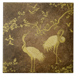 Padrão de arte de grous elegantes | Pássaros grous