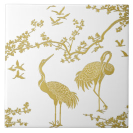 Padrão de arte de grous elegantes | Pássaros grous