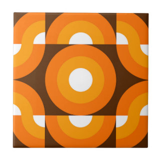 Padrão de Arte dos Círculos Retro Laranja Funky La