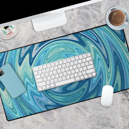 Padrão de Arte Espiral Azul Funky Aqua Turquoise