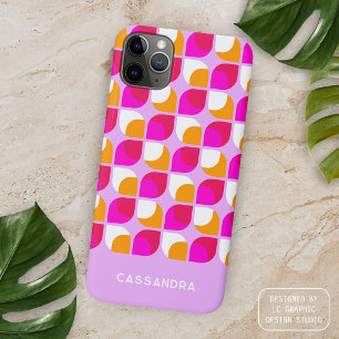 Padrão de Arte Moderno de Verão Rosa Laranja