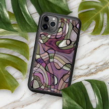 Padrão de Arte Mosaica Negra Cinza Violeta Roxo-Re