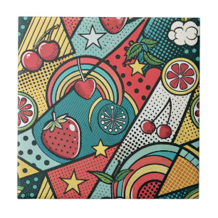 Padrão de Arte Pop de Quadrinhos de Morango dos An