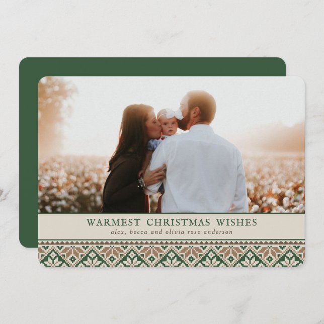 Padrão de arte popular eslavo | Cartão de Natal Fo (Frente/Verso)