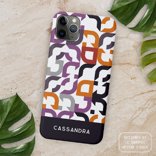 Padrão de Arte Vermelho Roxo Laranja Preto de Mead