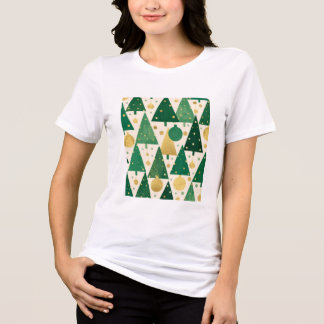 Padrão de árvore de Natal abstrata verde e dourada