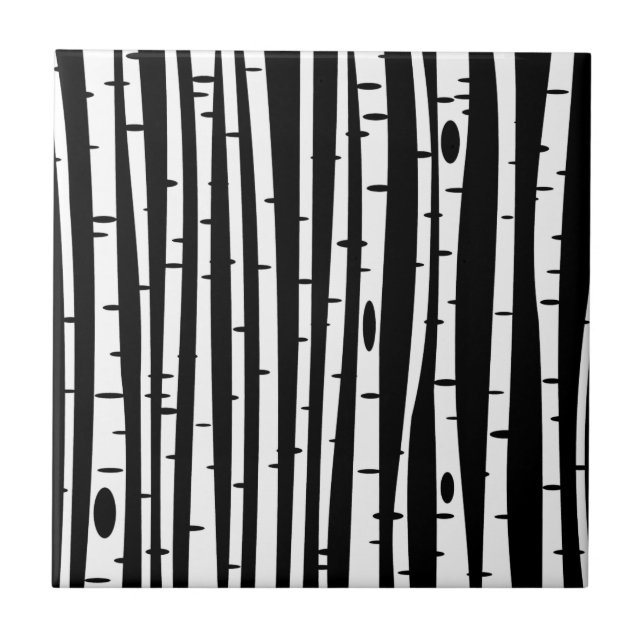 Padrão de árvore preto e branco fofo (Frente)