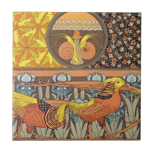 Padrão de Ave da Natureza em Art Nouveau Francês A