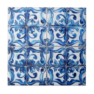 Padrão de Azulejo Azul de Intrato