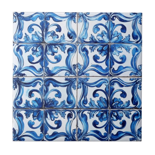 Padrão de Azulejo Azul de Intrato (Frente)
