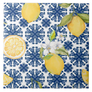 Padrão de Azulejo de Limão Mediterrâneo