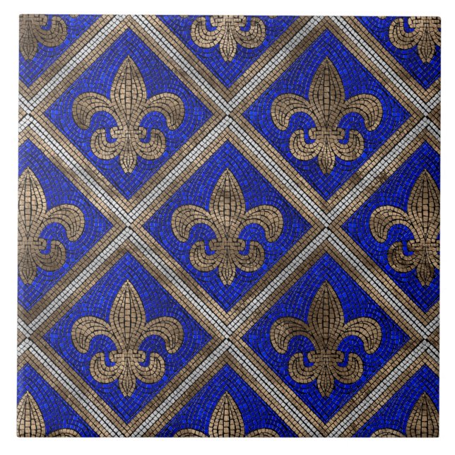 Padrão de azulejo do mosaico Fleur-de-lis (Frente)