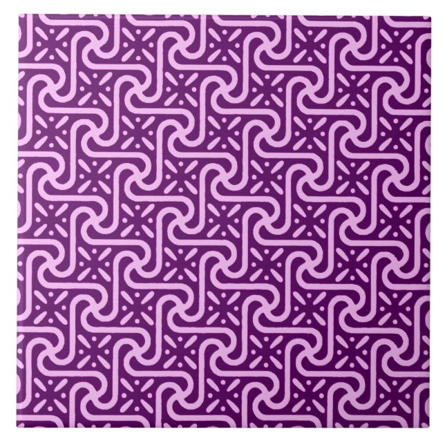 Padrão de azulejo egípcio, ametista e orquídea (Frente)