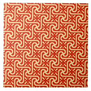 Padrão de azulejo egípcio, laranja de coral