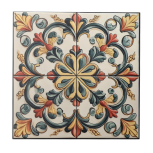 Padrão de Azulejo Floral Claro
