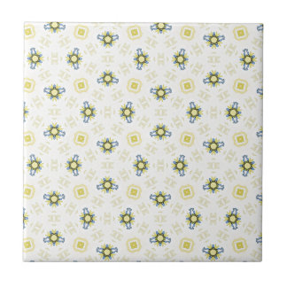 Padrão de Azulejo Floral com Aquarela Suave