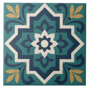 Padrão de Azulejo Floral Islâmico