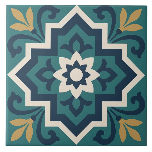 Padrão de Azulejo Floral Islâmico (Frente)